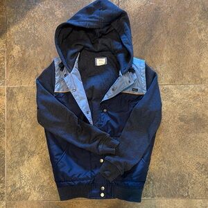 RVCA Charcoal Gray Hooded Jacket